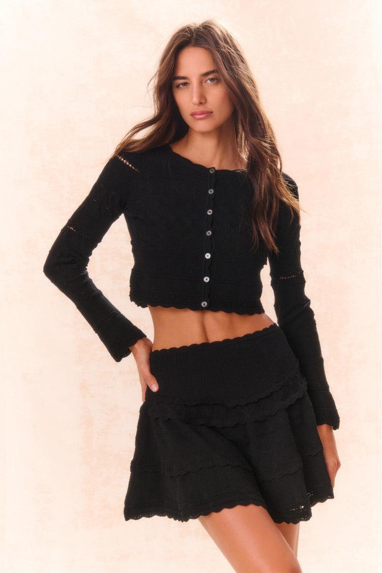 Colella Pointelle Knit Mini Skirt product image