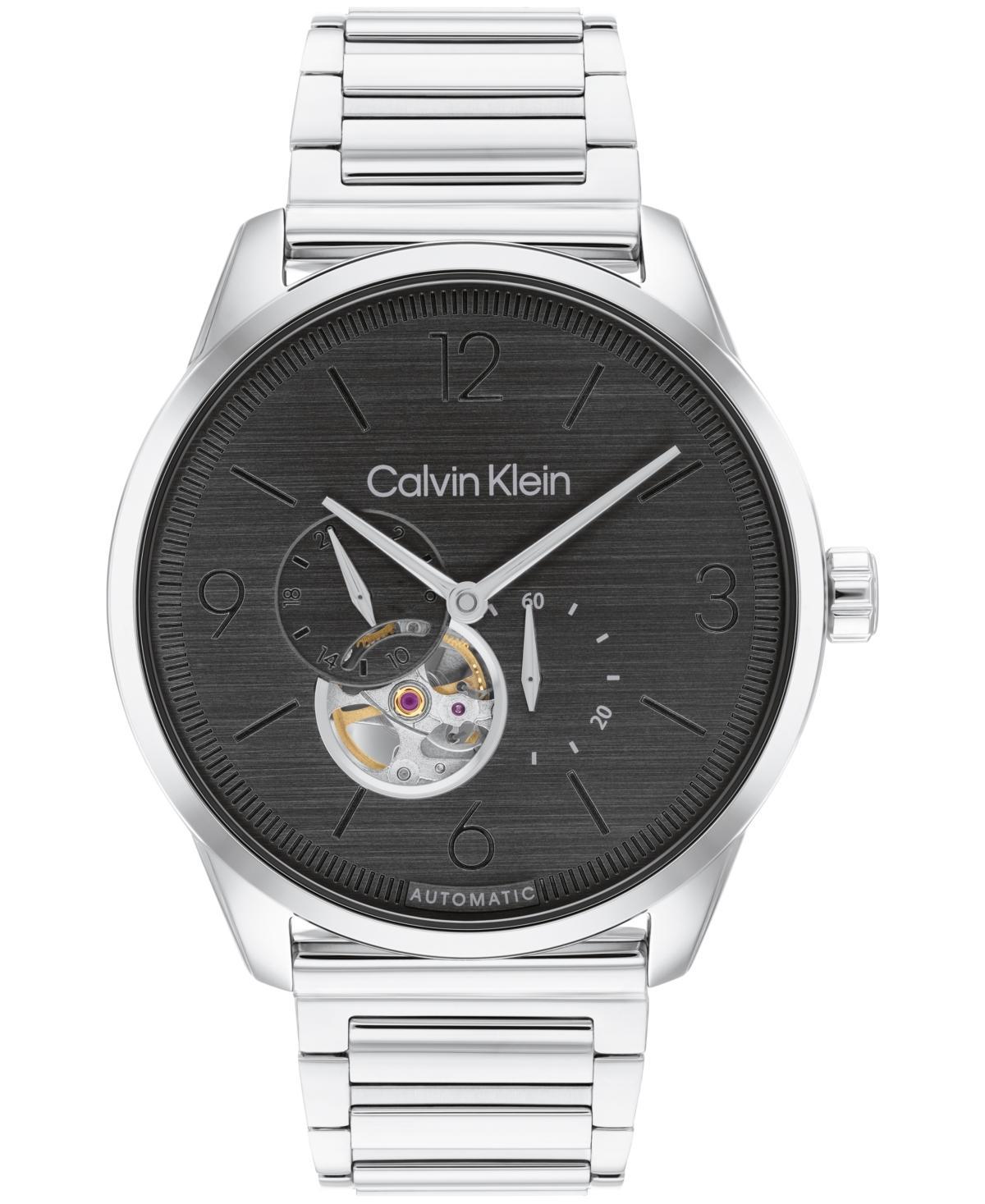 Calvin Klein Mens Stainless Steel Bracelet Automatic Watch - Metallic Product Image