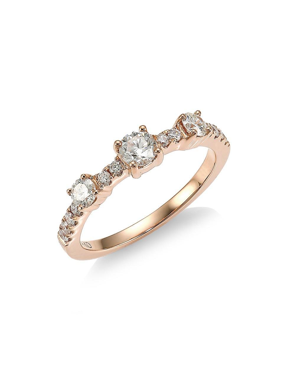 Womens Collins 18K Rose Gold & Diamond Ring Product Image