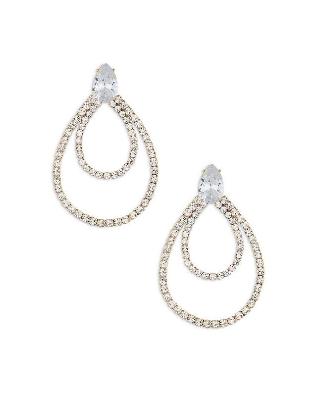 Ettika Layered Crystal Frontal Hoop Earrings Product Image