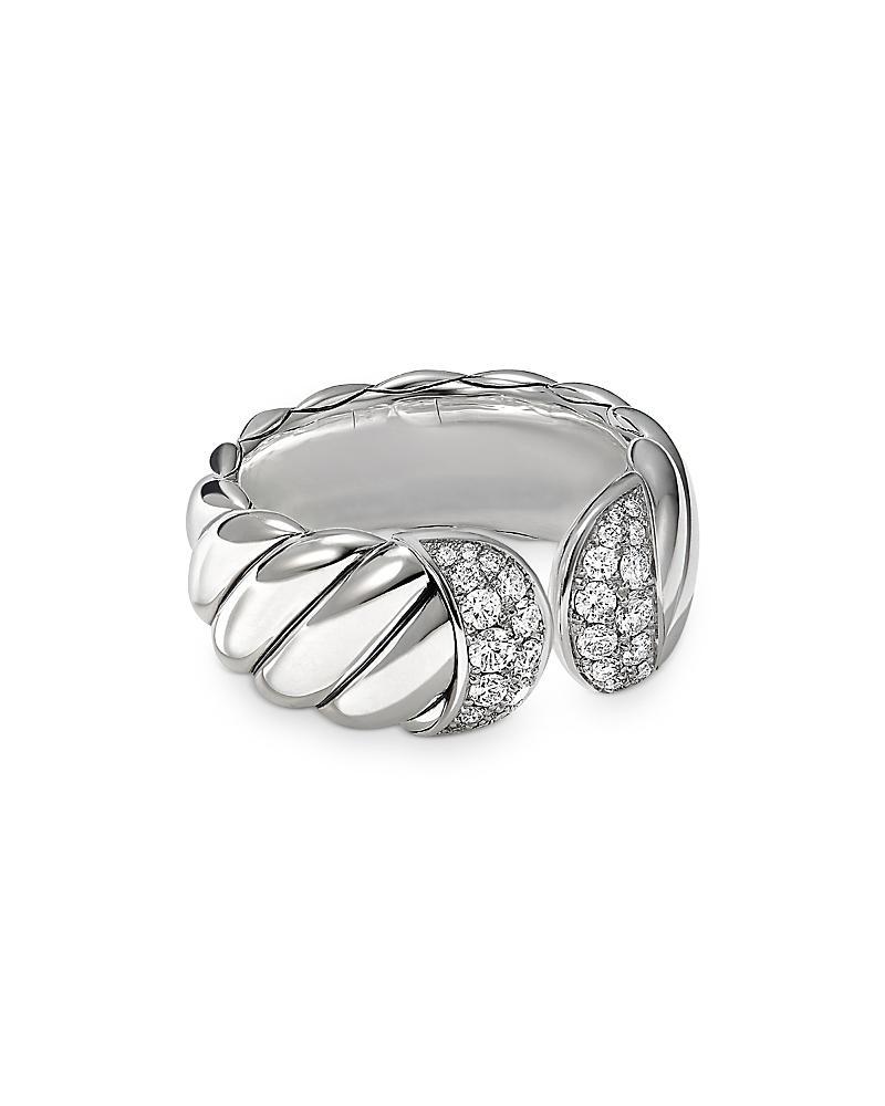 Womens Sculpted Cable Ring With Diamonds Product Image