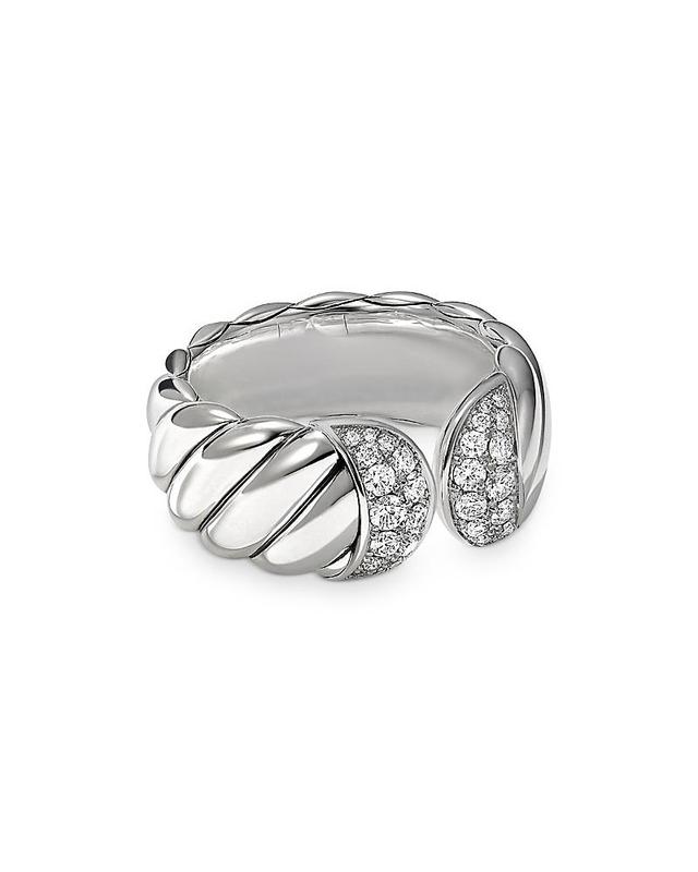 Womens Sculpted Cable Ring With Diamonds Product Image