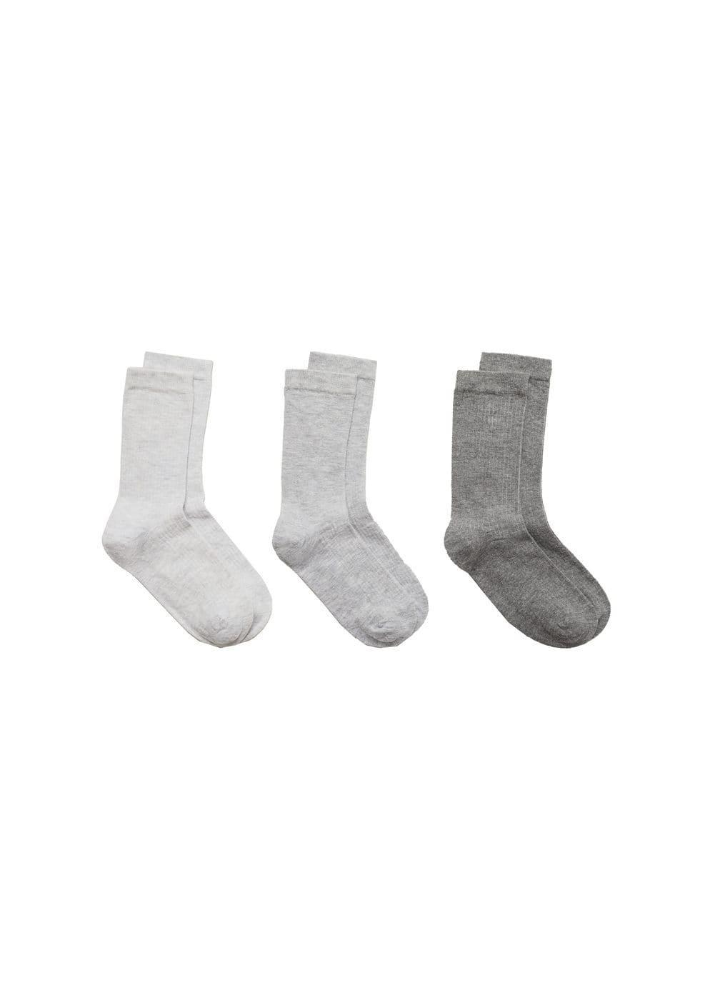 MANGO - 3-pack of ribbed cotton socks - One size - Women Product Image