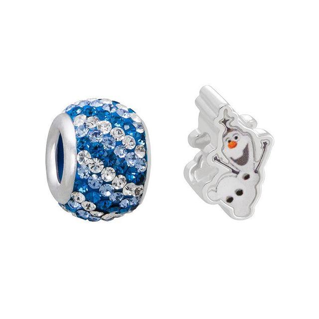 Disneys Frozen Crystal Sterling Silver Olaf Bead Set, Womens, Blue Product Image