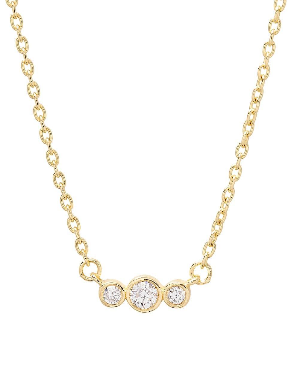 Womens Elle 14K-Yellow-Gold Vermeil & 0.07 TCW Diamond Pendant Necklace Product Image