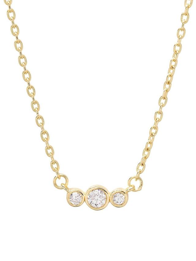 Womens Elle 14K-Yellow-Gold Vermeil & 0.07 TCW Diamond Pendant Necklace Product Image