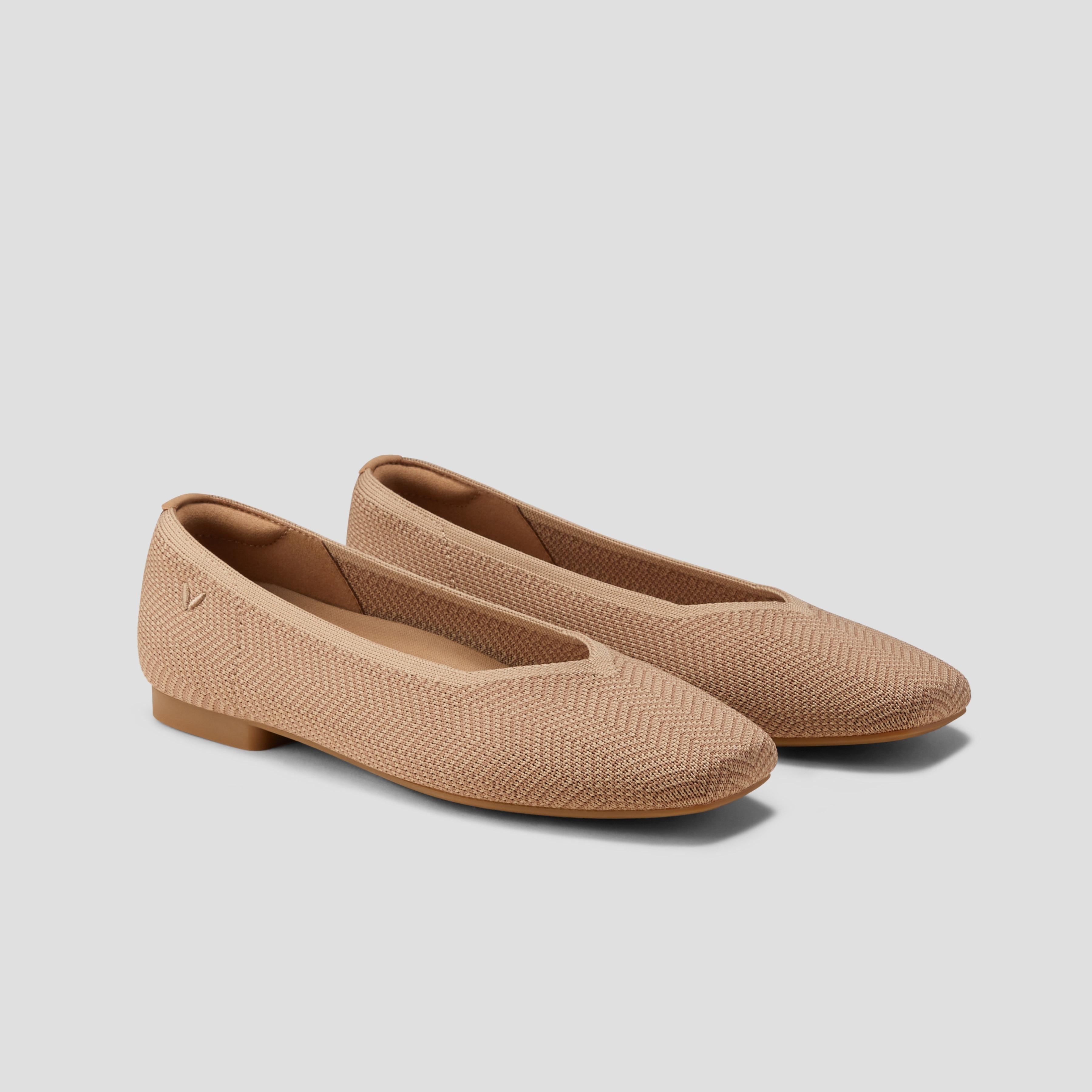 Square-Toe V-Cut Flats (Margot 2.0) Product Image