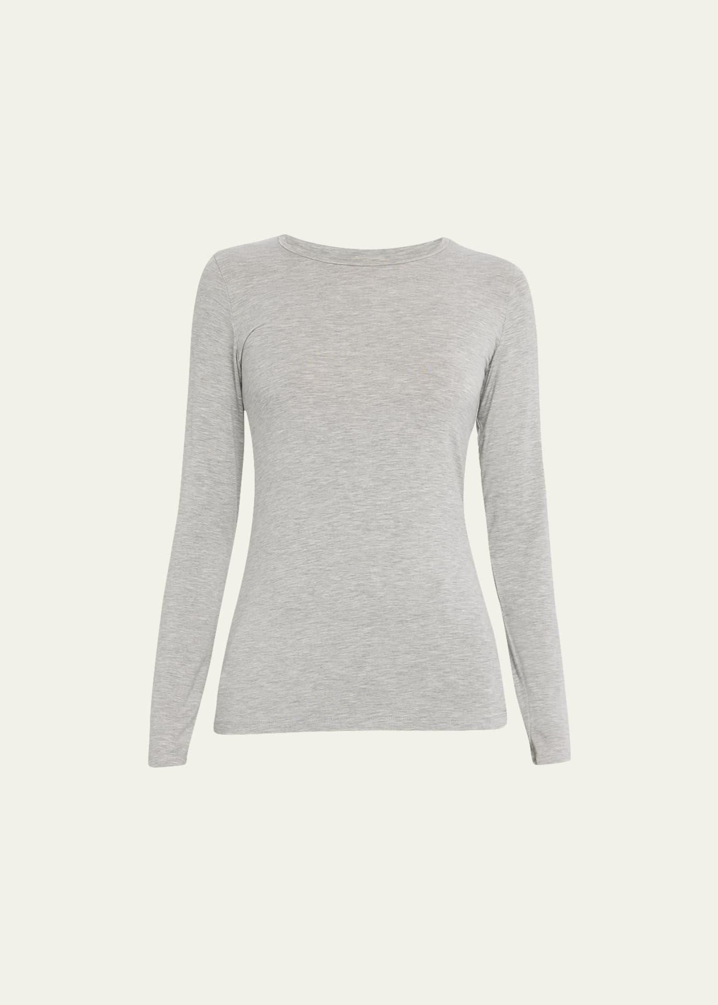 Womens Soft Touch Crewneck Long-Sleeve Top Product Image