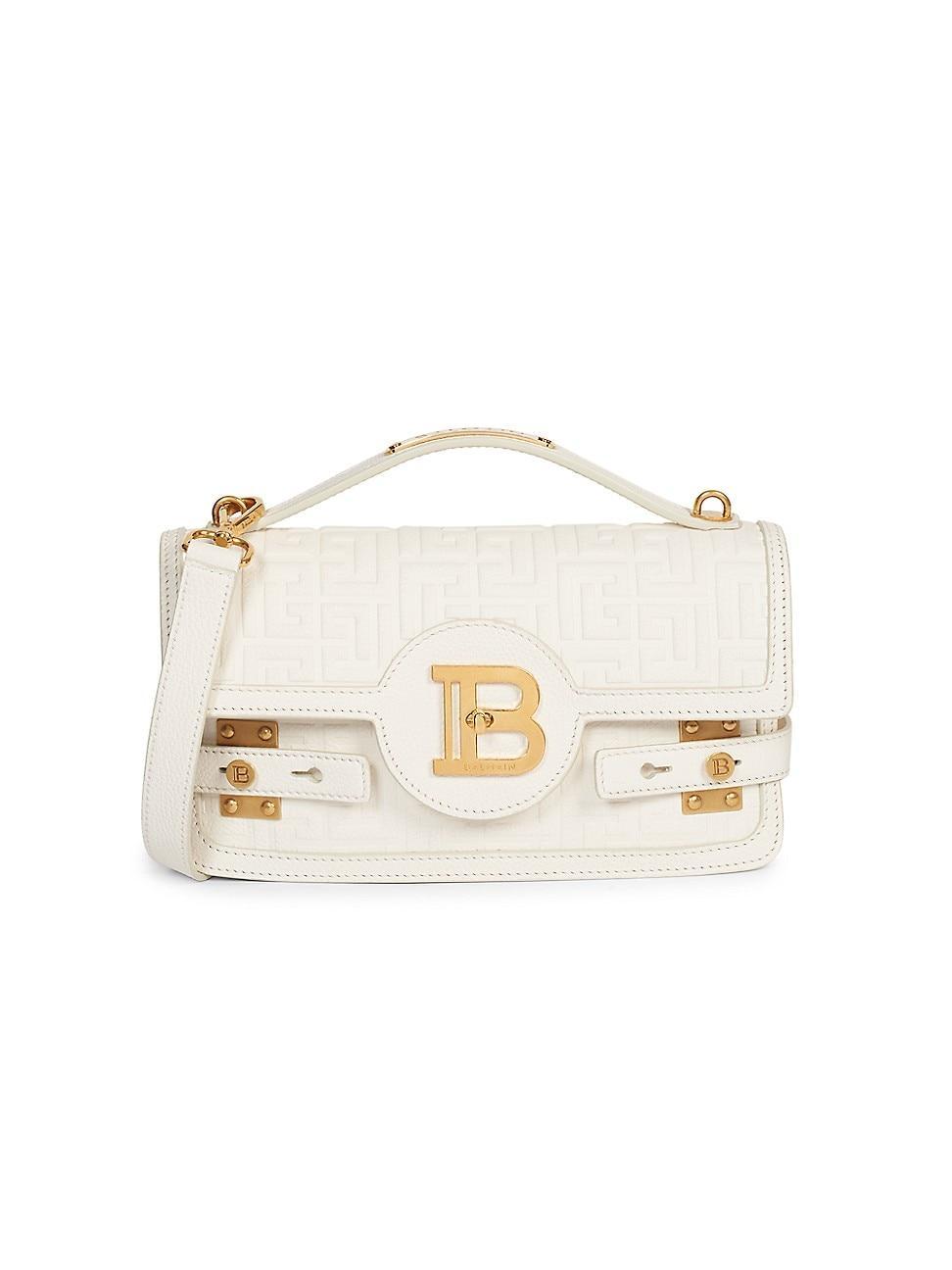 Balmain B-Buzz 24 Monogram Embossed Leather Top Handle Bag Product Image