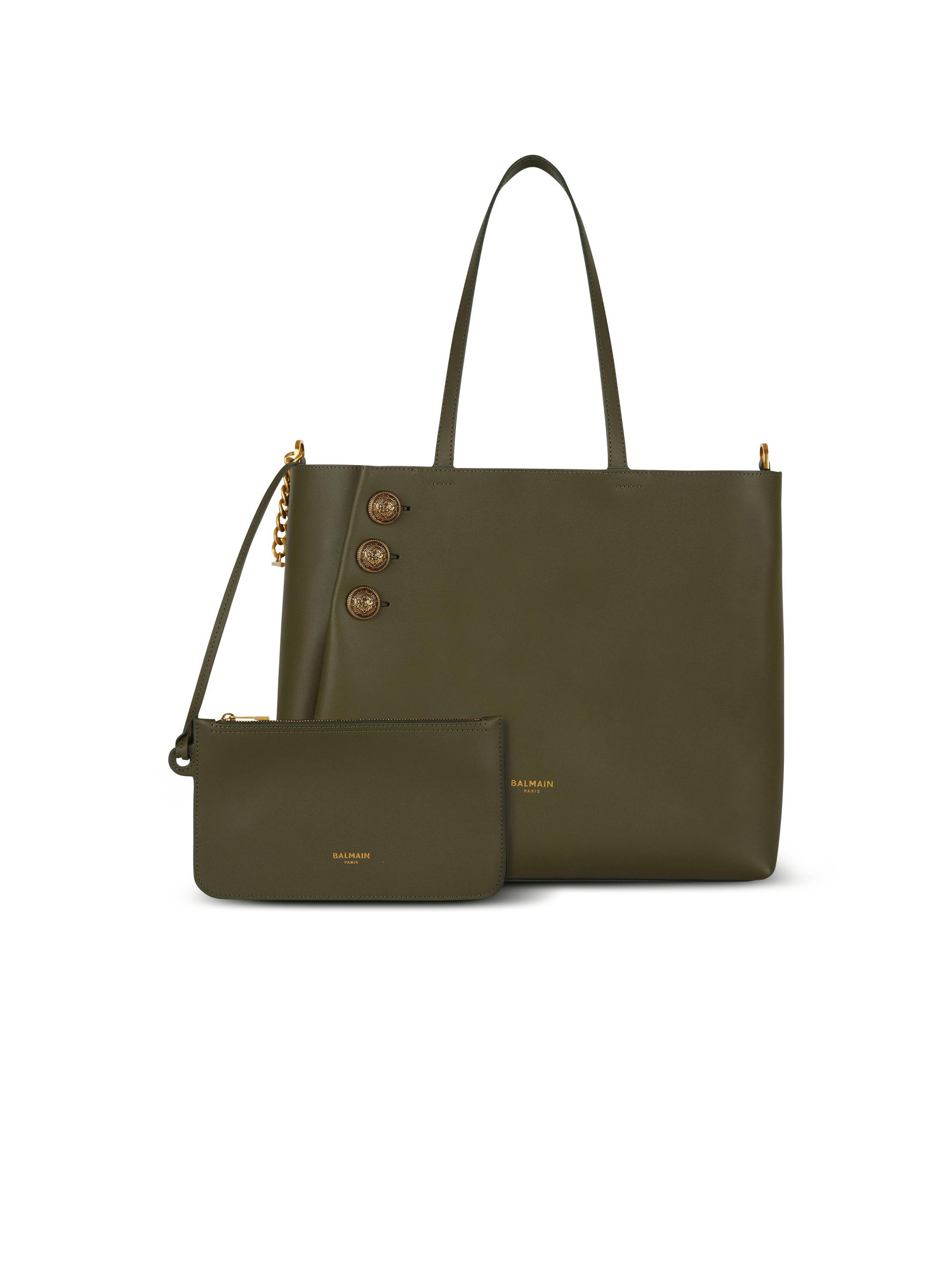 Emblème leather tote bag Product Image