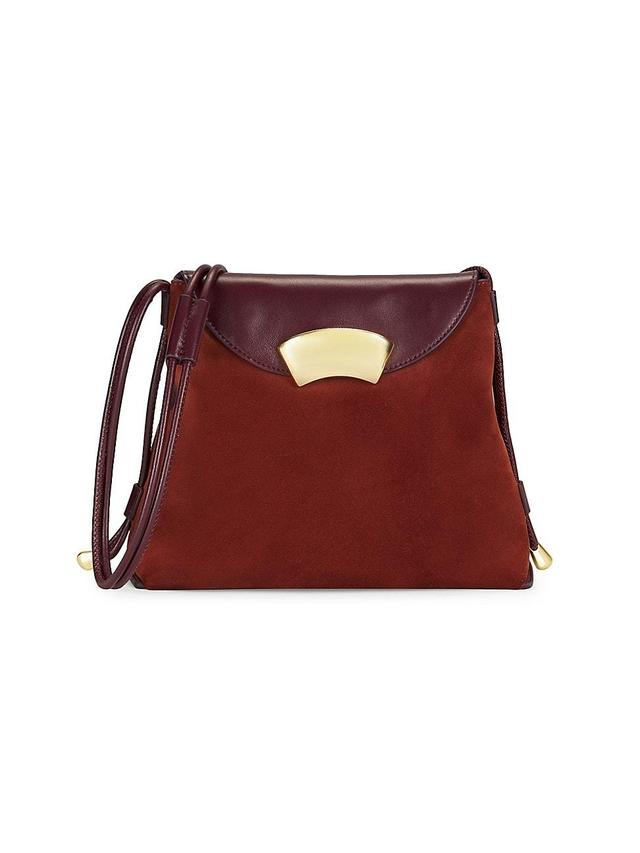 Womens Petite ID Suede & Leather Shoulder Bag Product Image