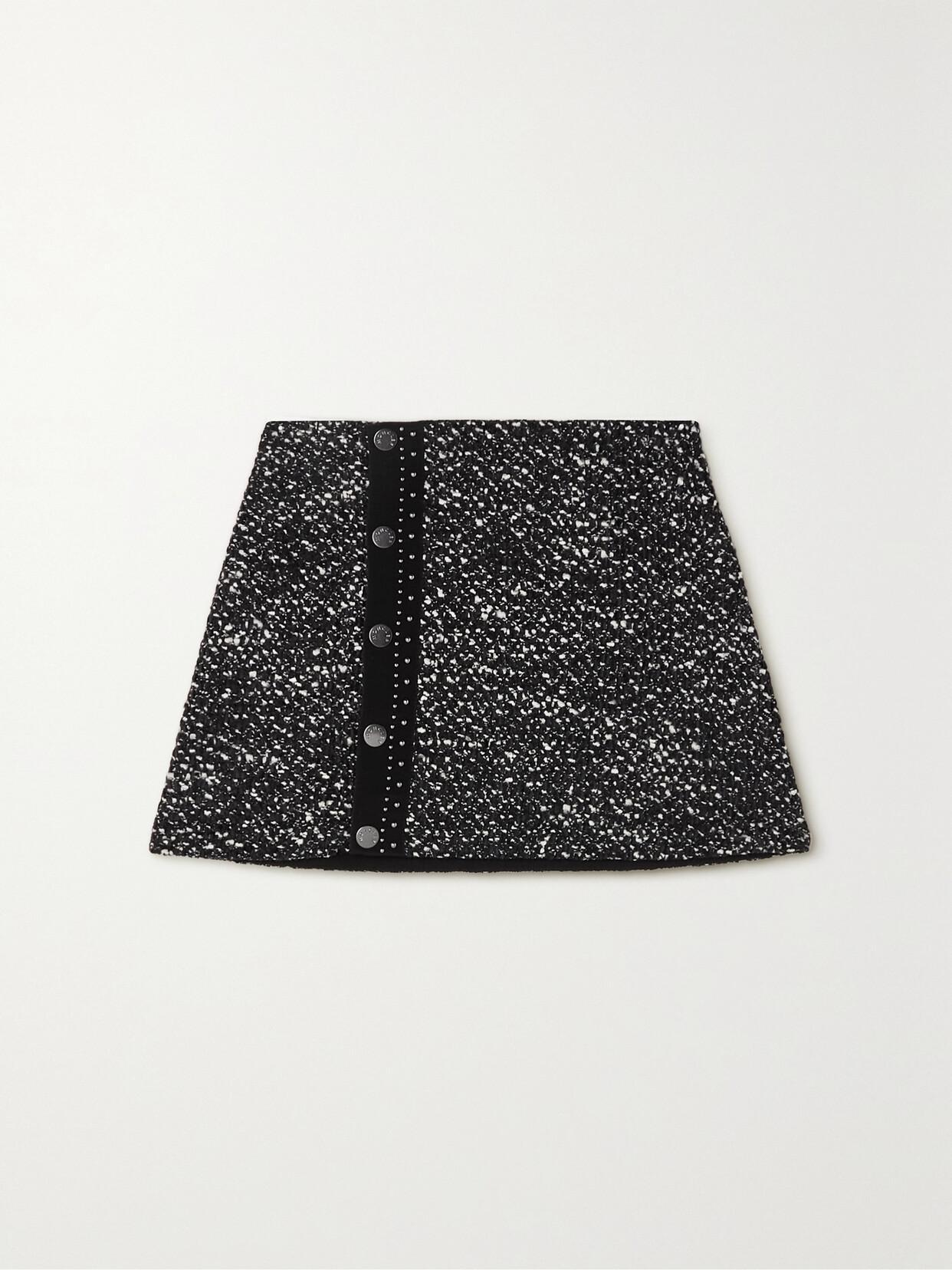 MONCLER Tweed Buttoned Mini-skirt In Black Product Image