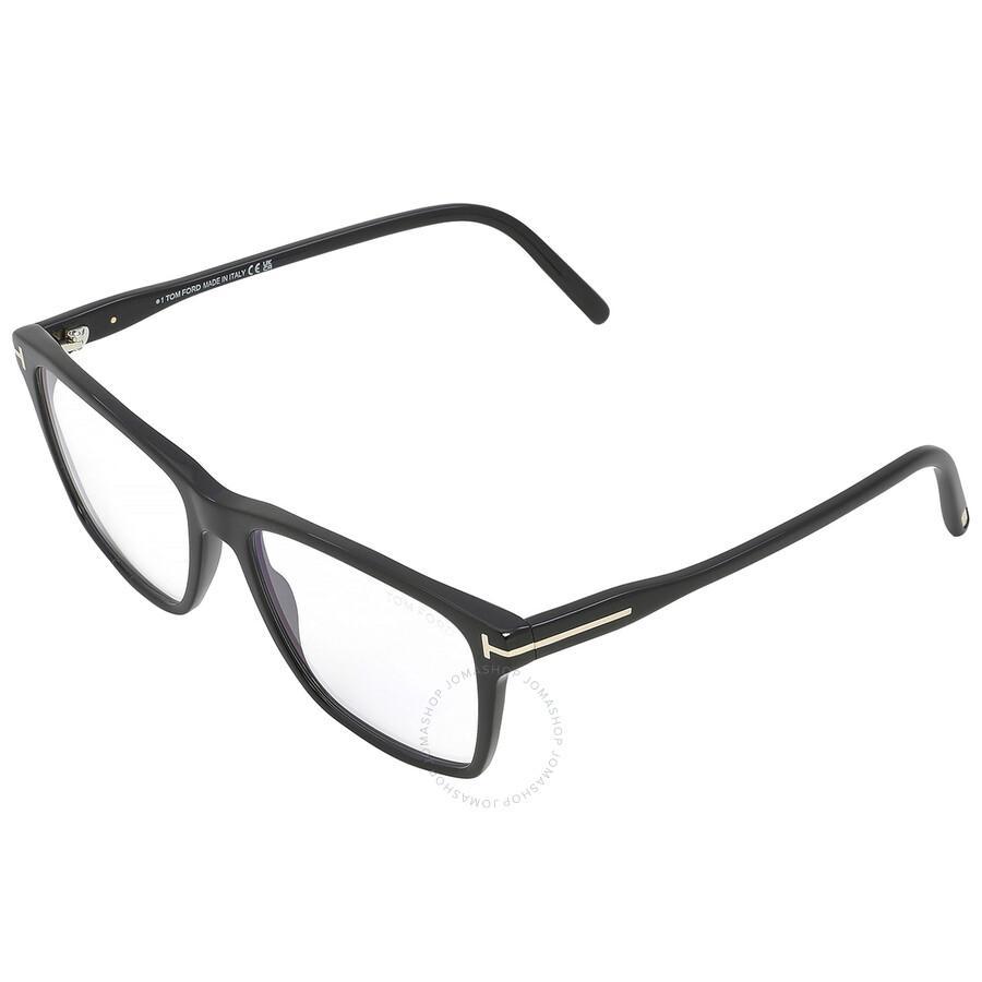 TOM FORD Blue Light Block Square Men's Eyeglasses Ft5817-b 001 54 In Black / Blue Product Image