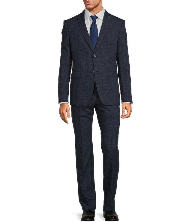 John Varvatos Slim Fit Flat Front Plaid Pattern 2-Piece Suit Product Image