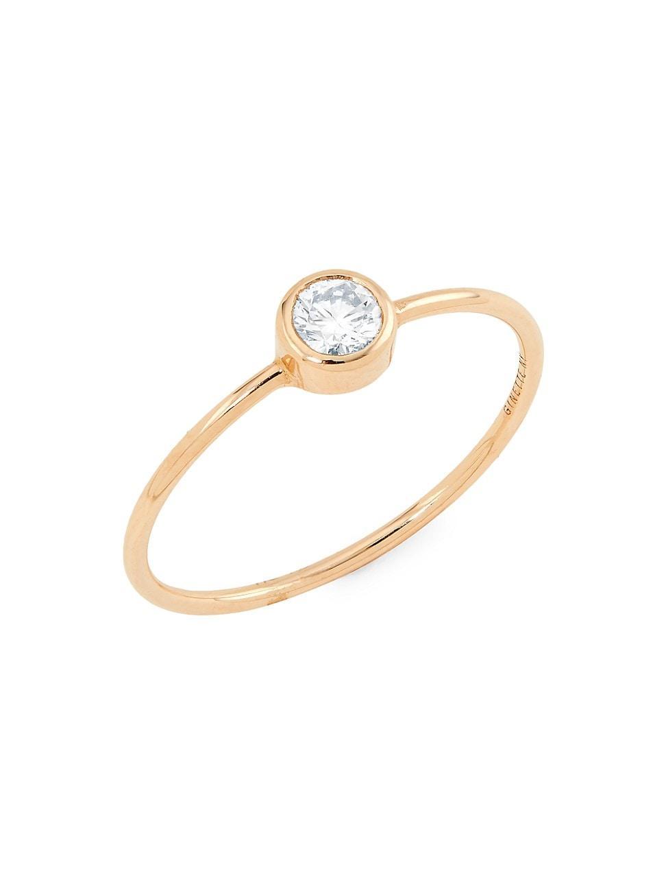 Womens 18K Rose Gold & Diamond Large Ring Product Image