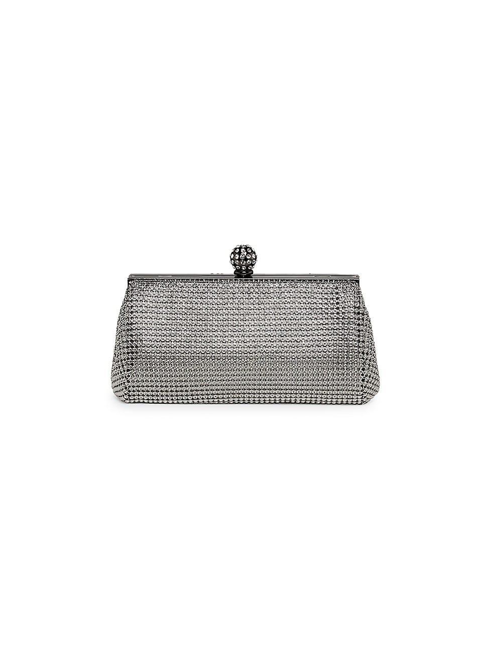 Womens Crystal Ball Metal Mesh Clutch Product Image