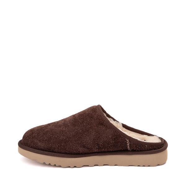 Mens UGG® Classic Slip-On Shaggy Suede Slipper - Dark Grey Product Image