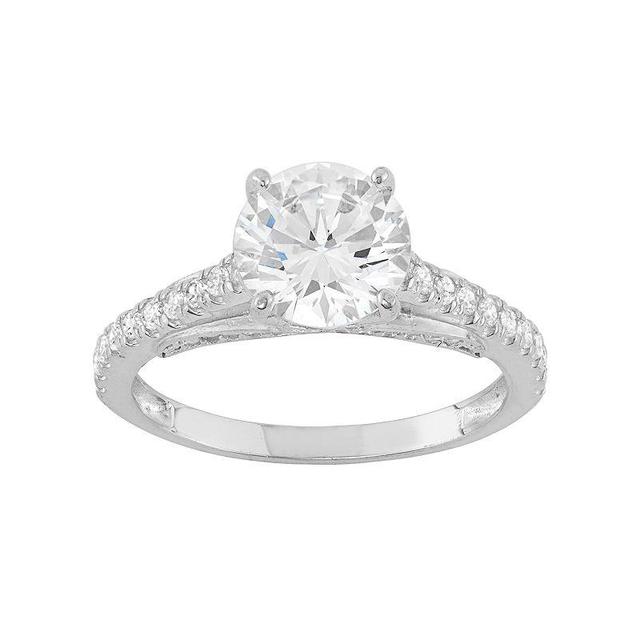 Cubic Zirconia Engagement Ring in 10k Gold, Womens White Product Image