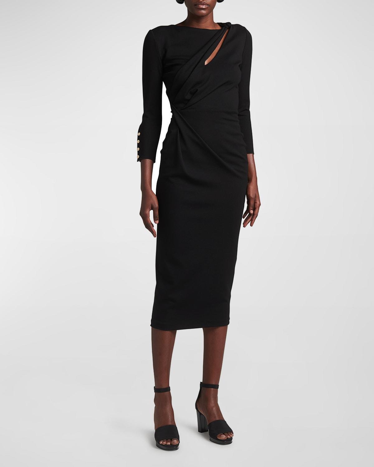 Asymmetric Keyhole Midi Dress Product Image