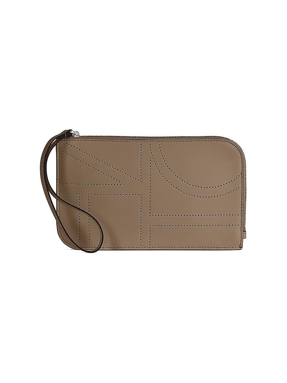 Womens Monogram Leather Wristlet Pouch Product Image