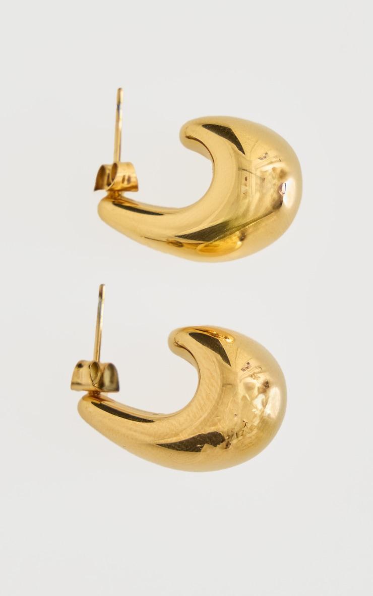 Gold Water Resistant Teardrop Stud Earrings Product Image