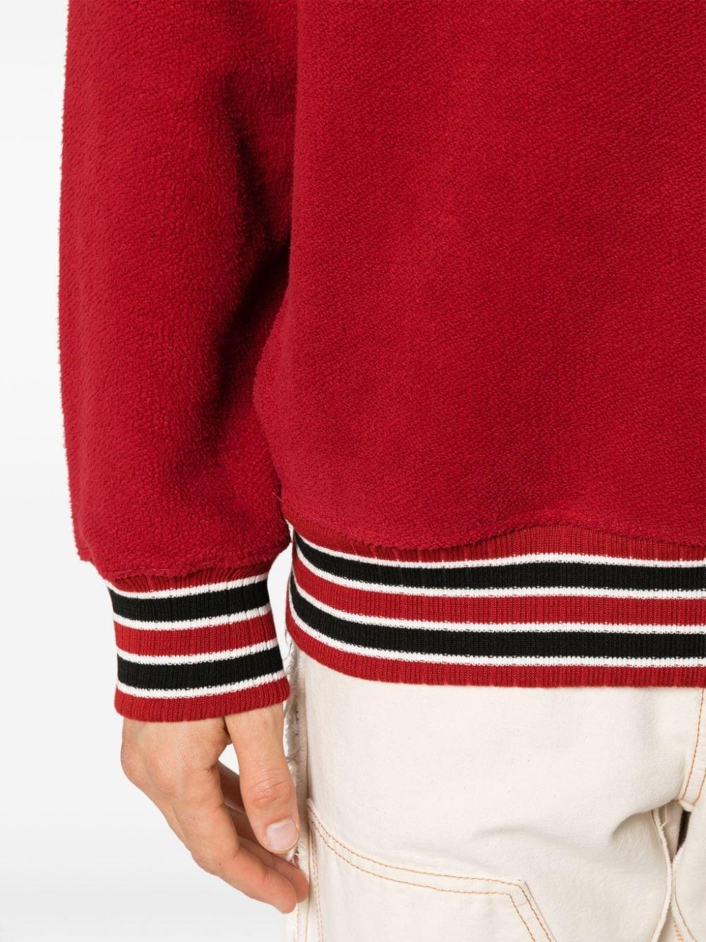 RHUDE Varsity Half-zip Sweatshirt In Vintage Red Product Image