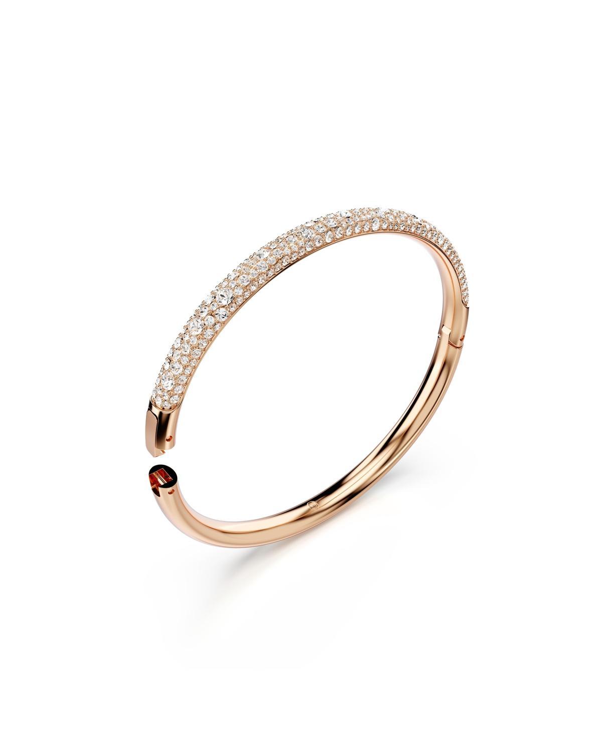 Swarovski Snow Pave, White, Rhodium Plated or Rose Gold-Tone Meteora Bangle Bracelet Product Image