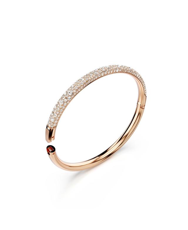 Swarovski Snow Pave, White, Rhodium Plated or Rose Gold-Tone Meteora Bangle Bracelet Product Image