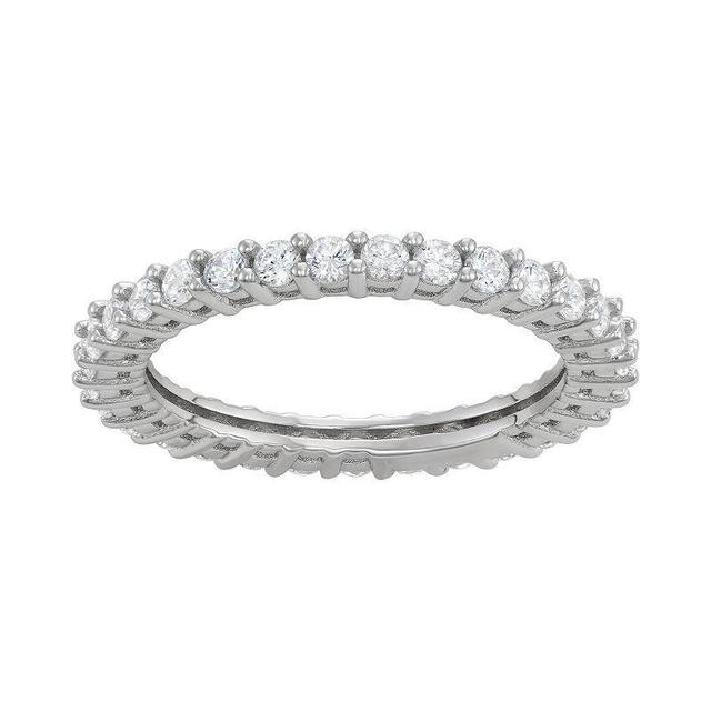 Contessa Di Capri Cubic Zirconia Round Cut Eternity Band Ring, Womens White Product Image