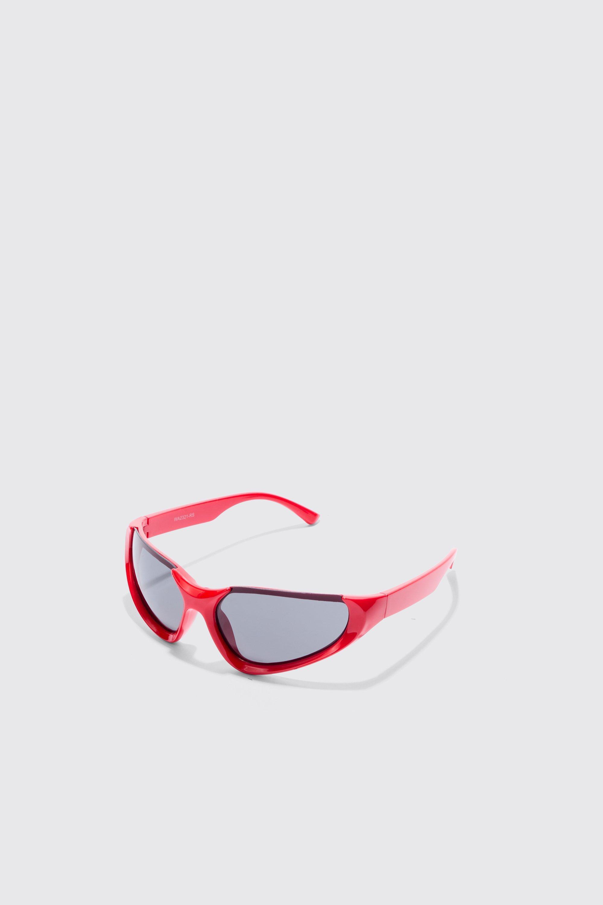 Racer Half Rimless Sunglasses | boohooMAN USA Product Image