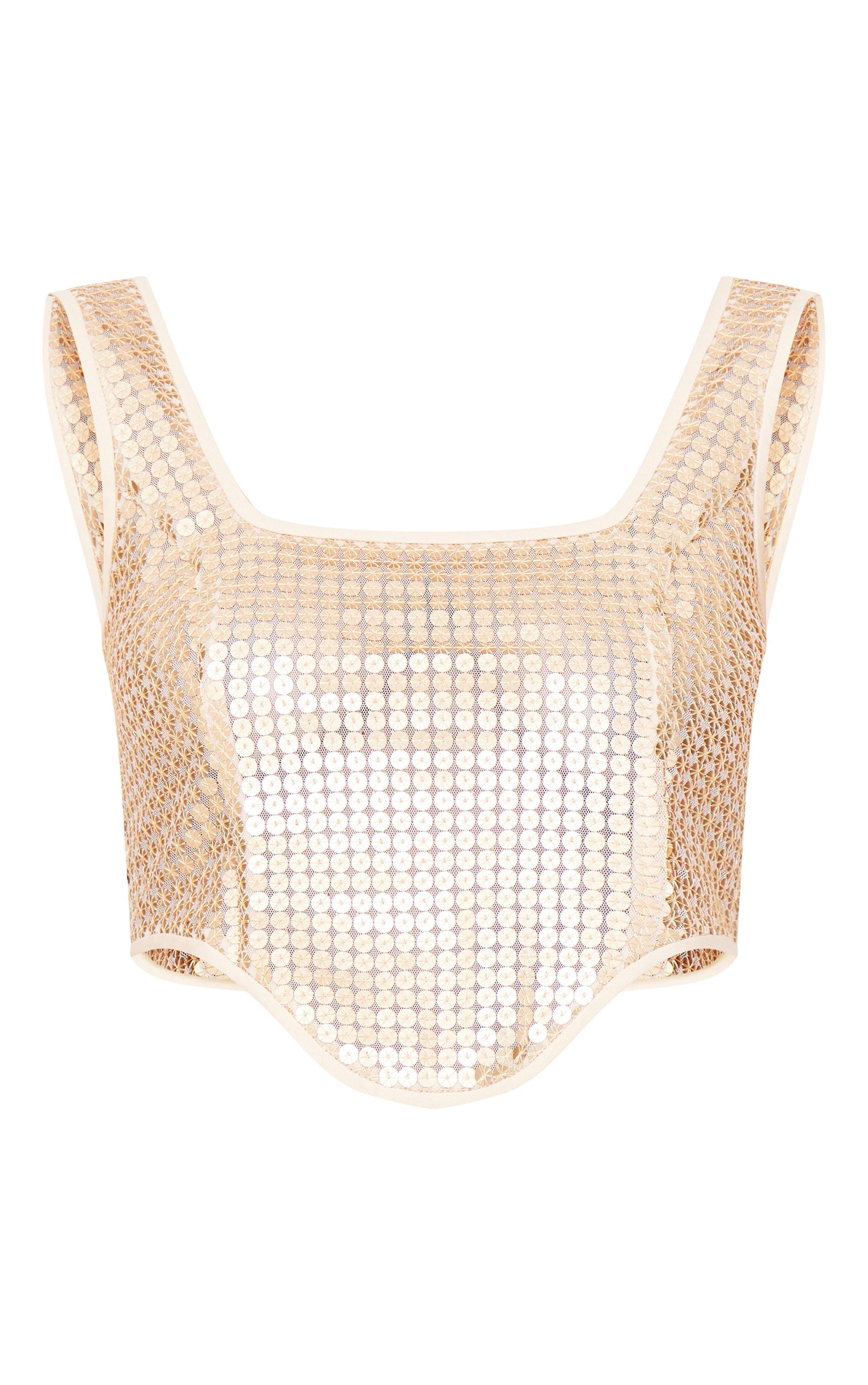 Gold Chain Sequin Corset Top Product Image