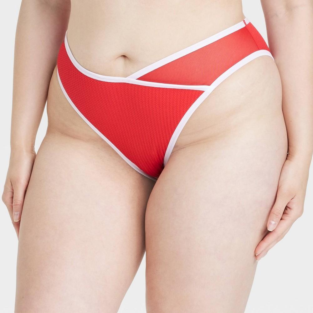 Womens Contrast Trim Cheeky Underwear - Colsie Lively Red 2X Product Image