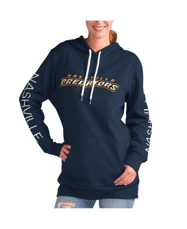 Womens G-III 4Her by Carl Banks Navy Nashville Predators Overtime Pullover Hoodie Pdt Blue Product Image