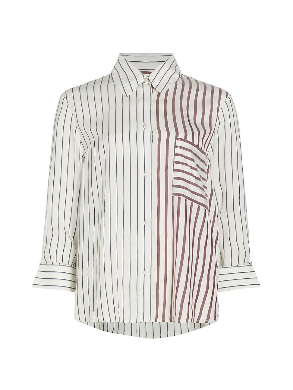 Womens New Morning After Striped Silk Shirt Product Image