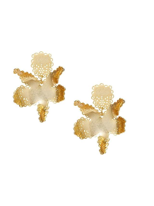 Womens Paper Lily Goldtone Drop Earrings Product Image