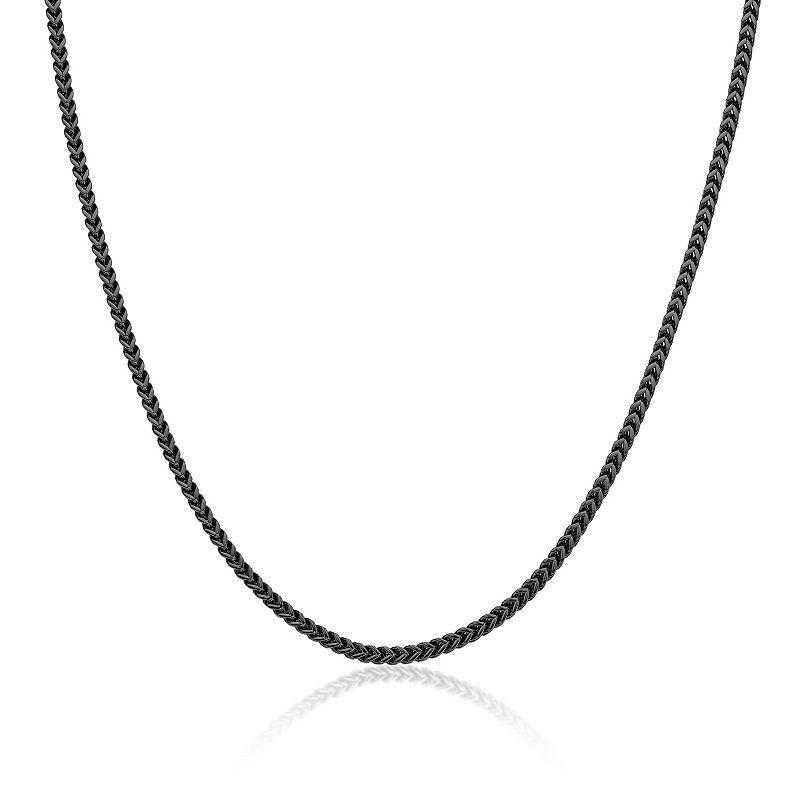 Mens LYNX Stainless Steel Franco Chain Necklace Black Product Image