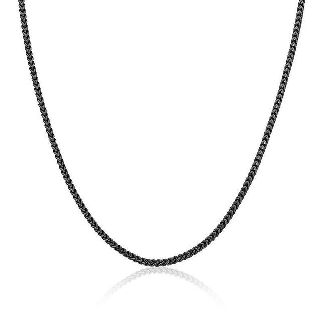 Mens LYNX Stainless Steel Franco Chain Necklace Black Product Image