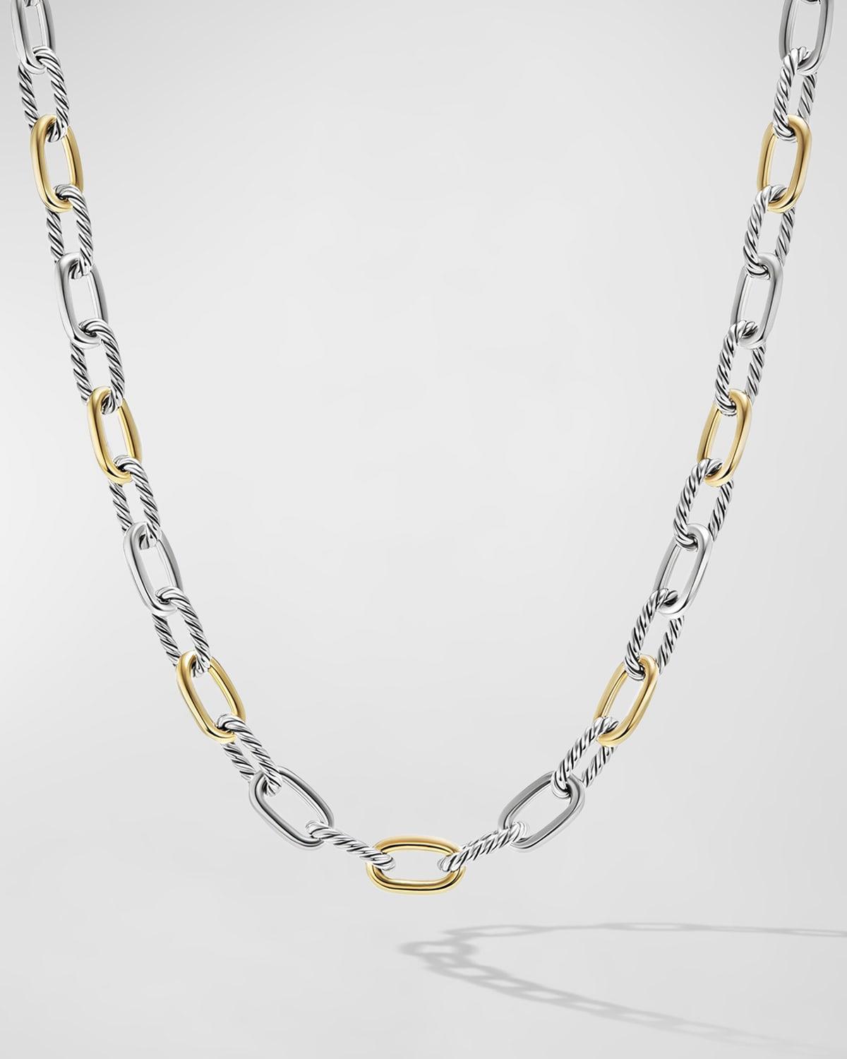 Womens Madison Chain Necklace in Sterling Silver with 18K Yellow Gold Product Image