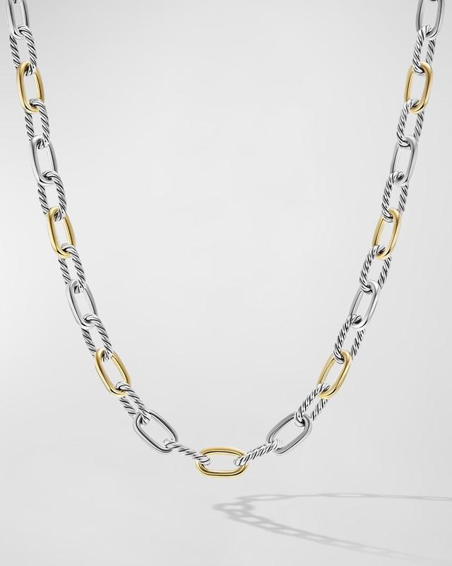 Womens Madison Chain Necklace in Sterling Silver with 18K Yellow Gold Product Image