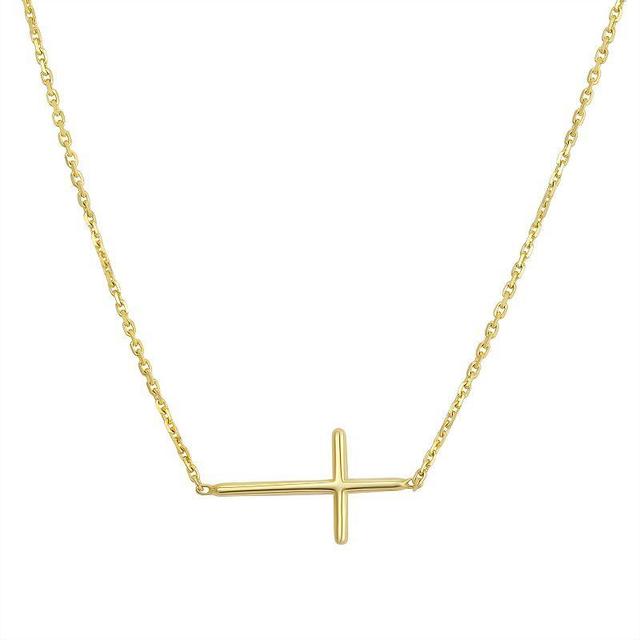 Forever 14k Gold Sideways Cross Necklace, Womens Product Image