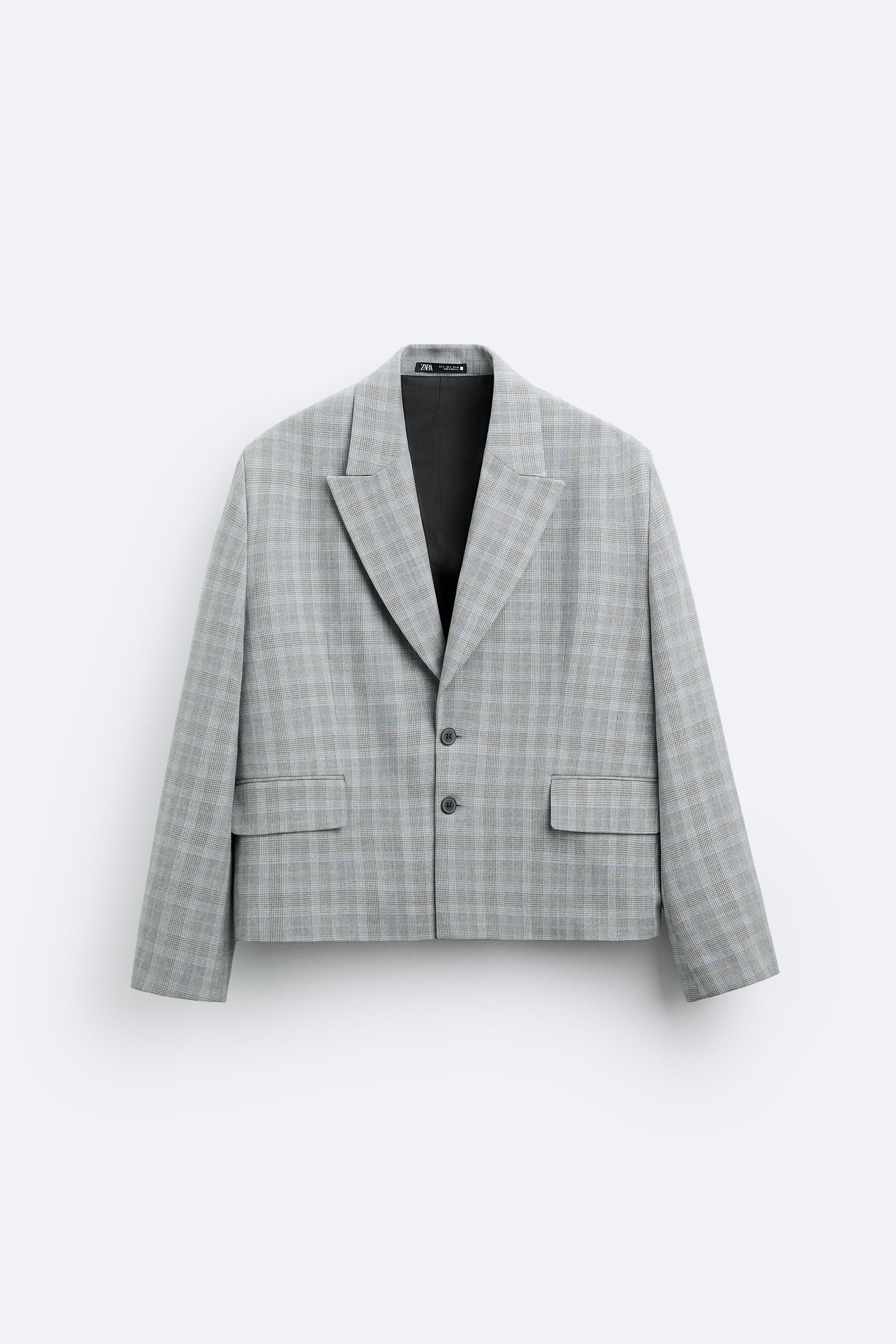 CHECKERED OVERSIZED FIT BLAZER Product Image