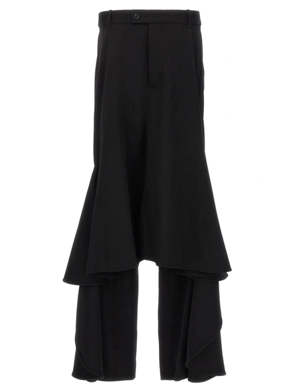 BALENCIAGA Black Deconstructed Godet Skirt Product Image