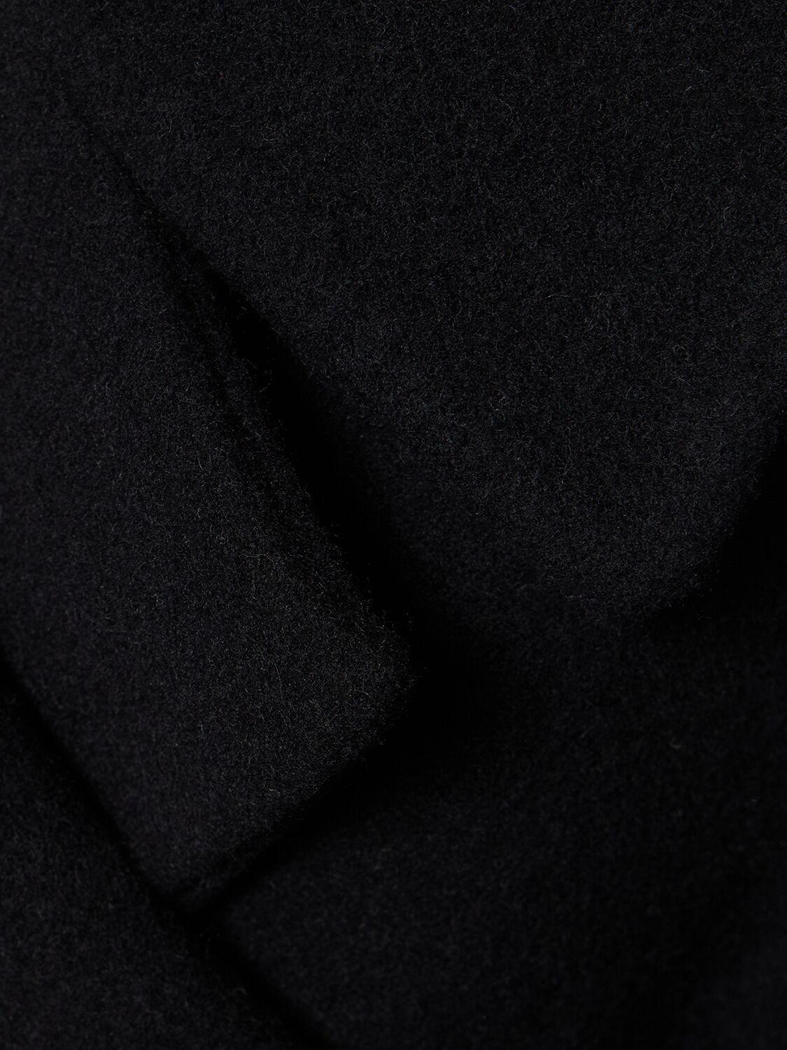 Wool Blend Felt Wrap Jacket In Black Product Image