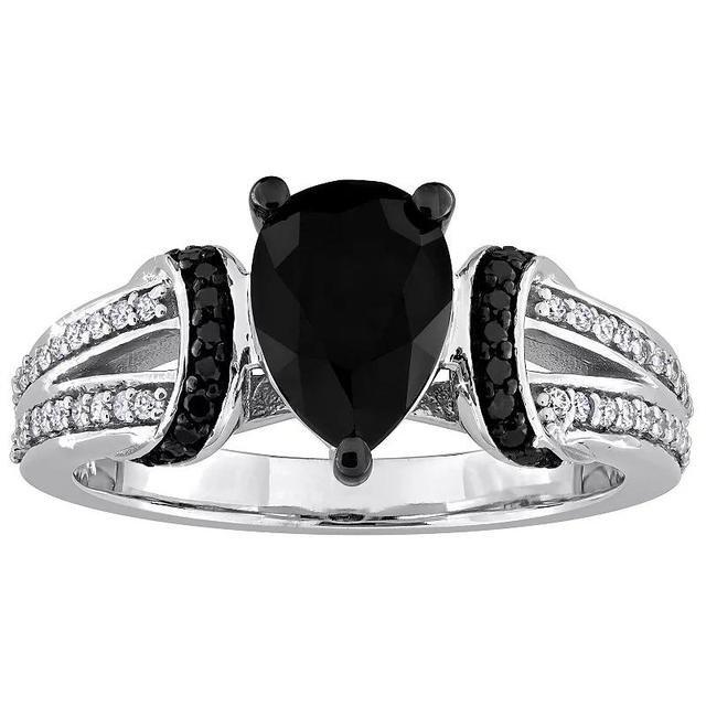 Stella Grace 14k White Gold 2 3/8 Carat T.W. Black & White Diamond Split Shank Engagement Ring, Womens Product Image