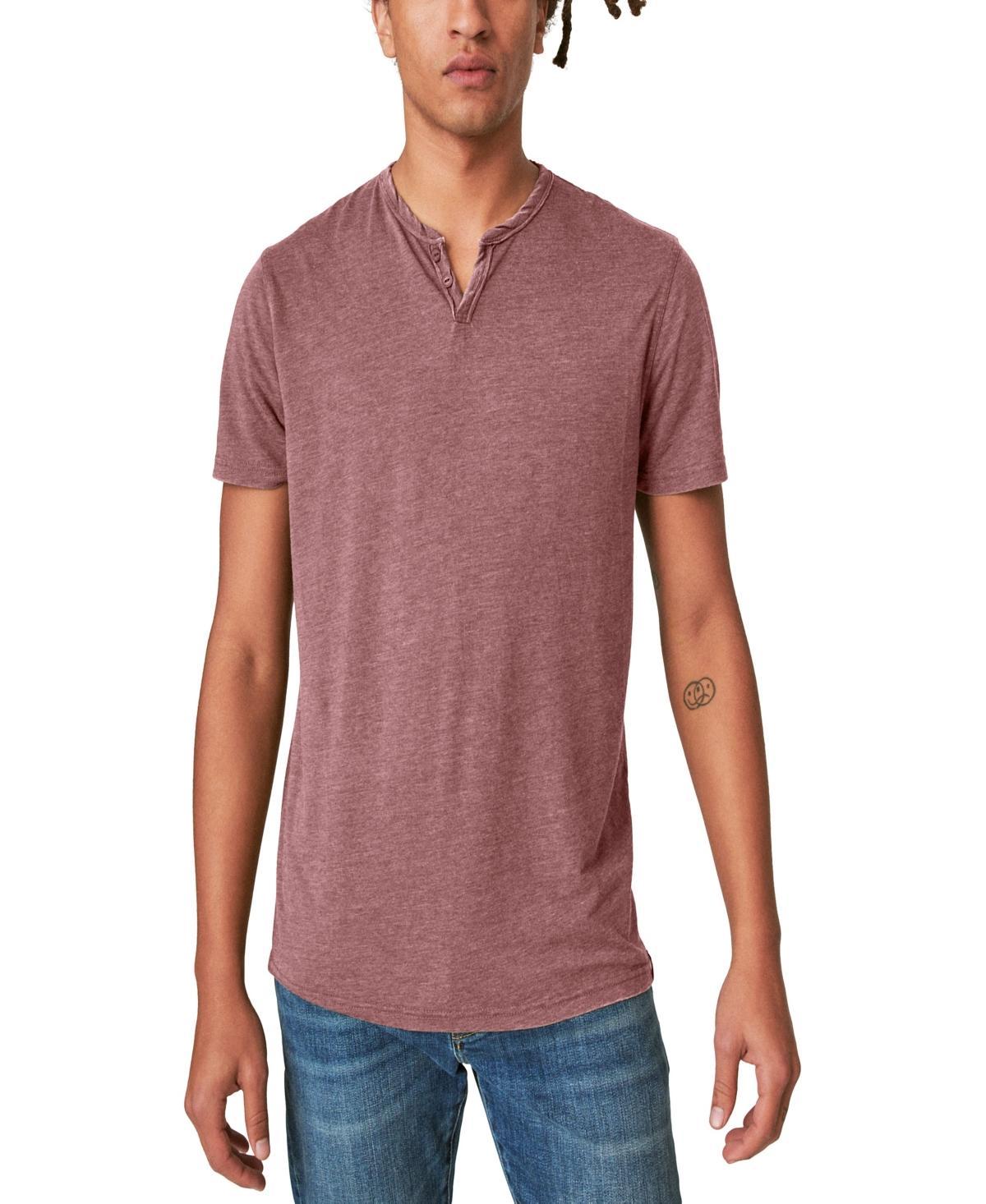 Lucky Brand Venice Button Neck Cotton Blend T-Shirt Product Image