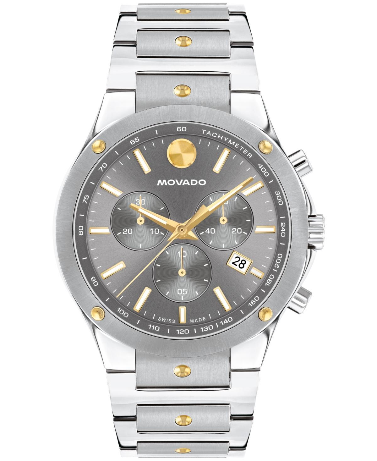 Men's Movado SE Two-Tone PVD Chronograph Watch with Grey Dial (Model: 0607965) Product Image