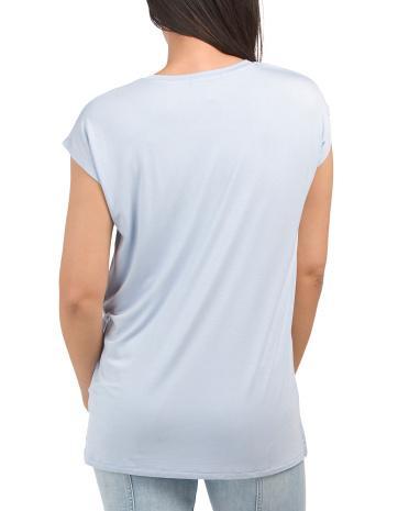 Semi Relaxed Cap Sleeve Top for Women | Spandex/Rayon product image