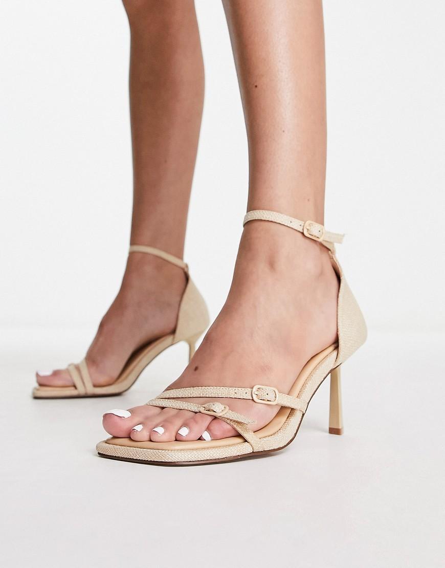 ASOS DESIGN Henley buckle detail mid heeled sandals Product Image