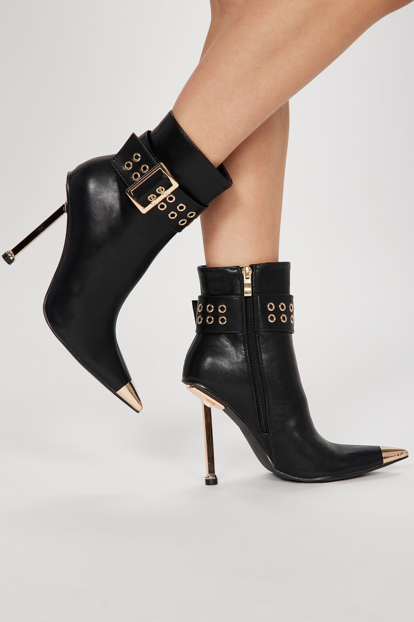 Sasha Buckle Booties - Black Product Image