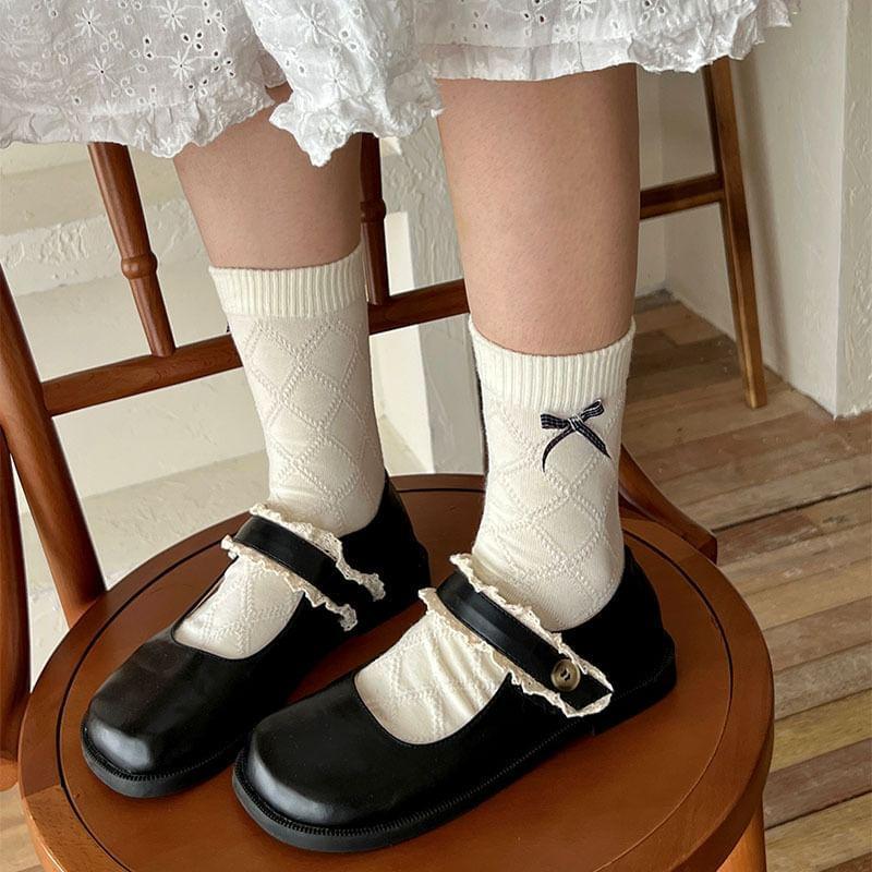 Plain Bow Socks Product Image